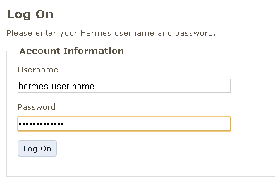 Log On form